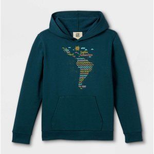 Latino Heritage Month Kids' Latin America Hooded Sweatshirt - Teal, Medium